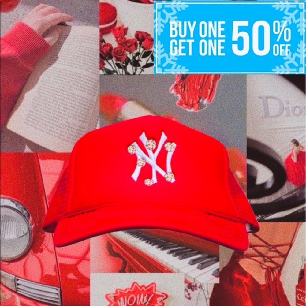 (3/4) 𝐓𝐫𝐮𝐜𝐤𝐞𝐫 𝐇𝐚𝐭 (Red NYC Cookie 𝕋𝕣𝕦𝕔𝕜𝕖𝕣 ℍ𝕒𝕥)
